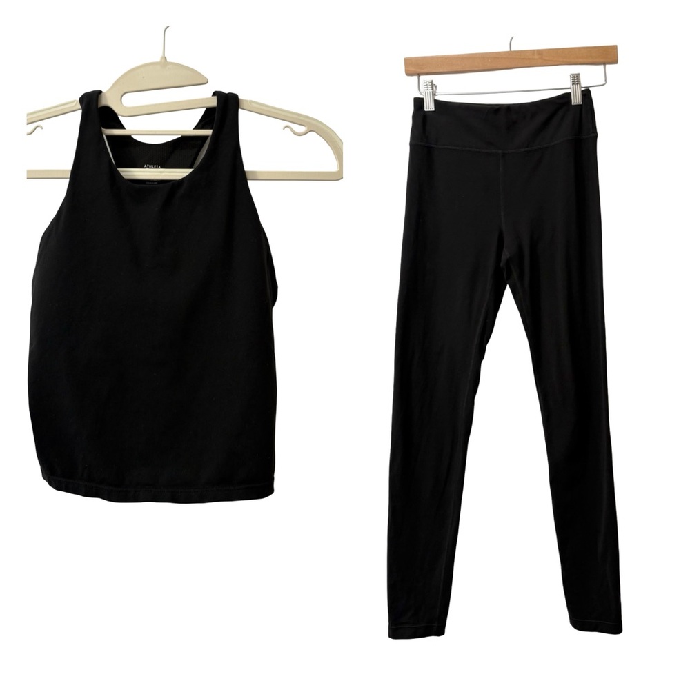 Athleta Girls HIGH‎ RISE POWERVITA CHIT CHAT TIGHT LEGGING SPORTS BRA TANK sz 14